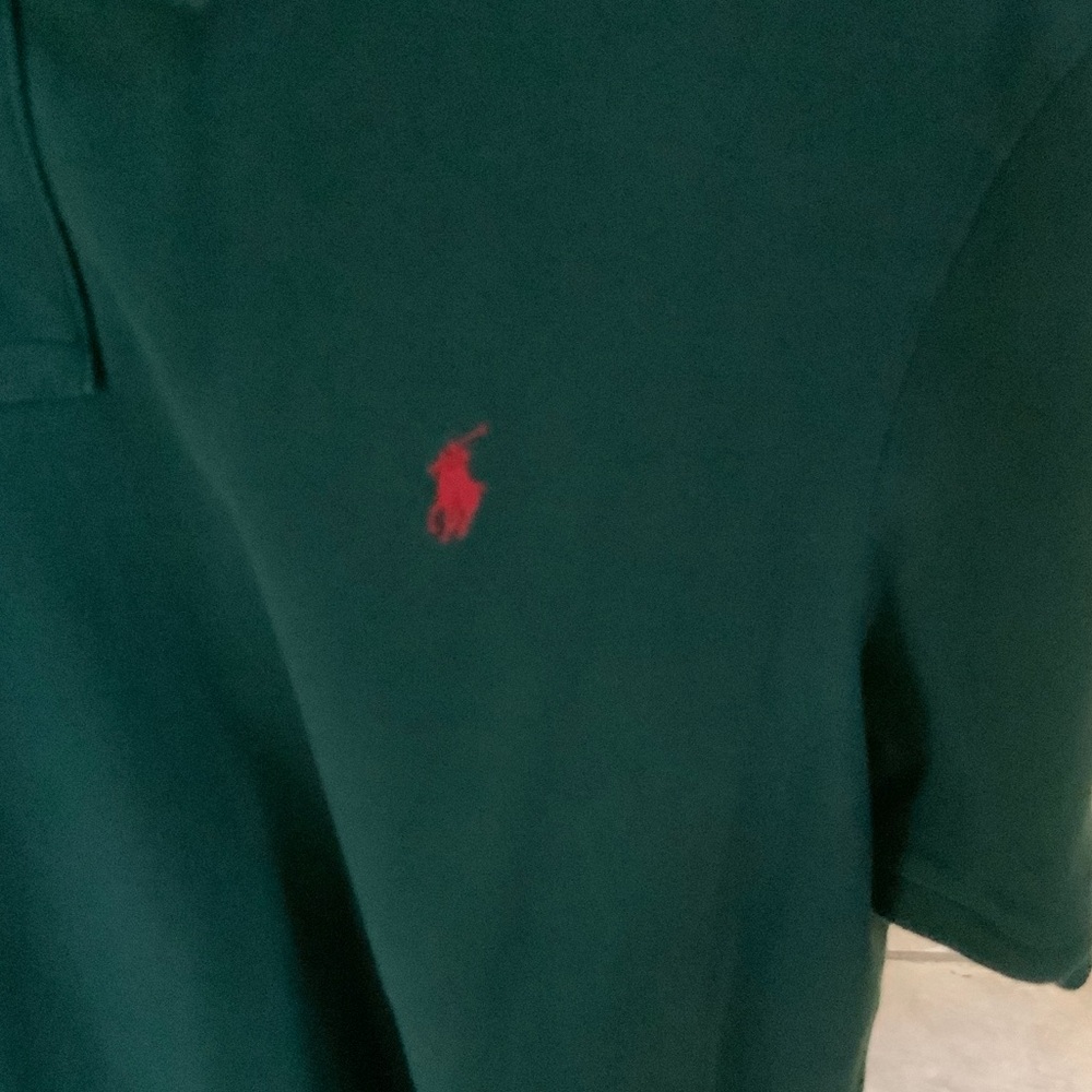 Polo by Ralph Lauren Men's Dark Green Polo Shirt - Picture 2 of 4